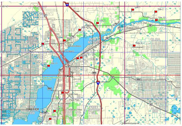 Location of Nutrient Monitoring Sites